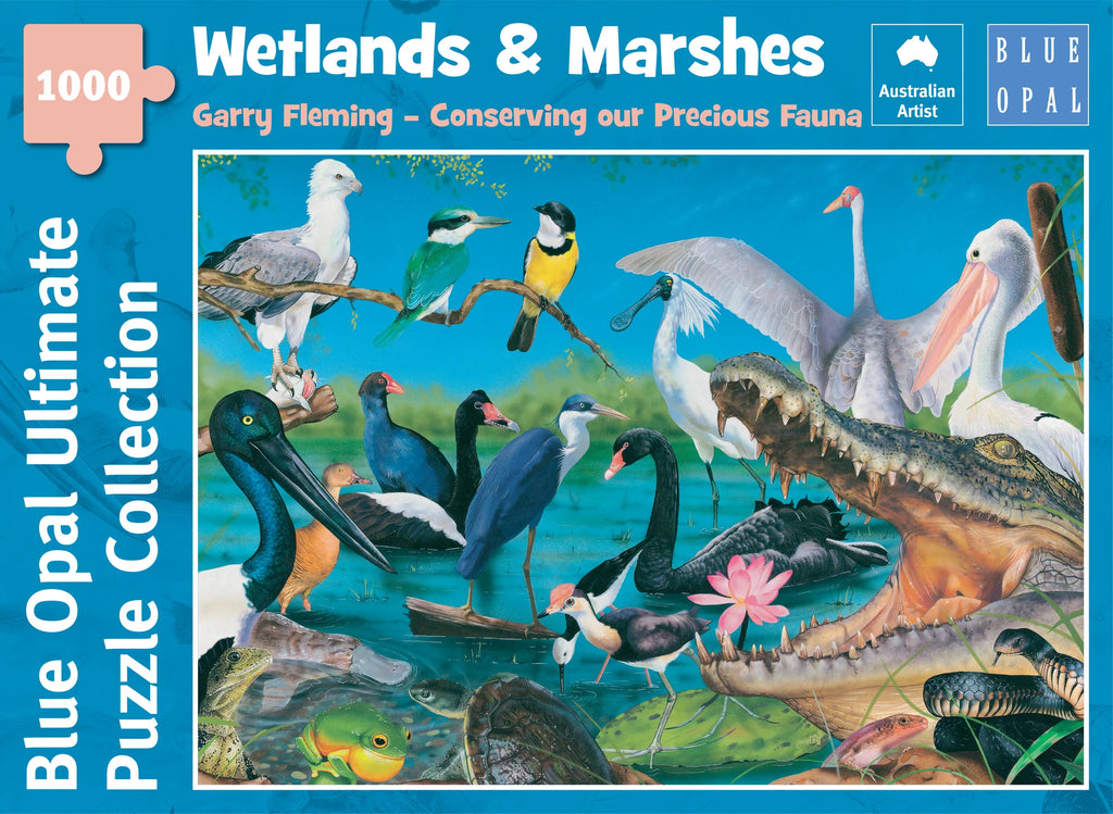 Blue Opal 1000 Piece Jigsaw Puzzle - Wetlands & Marshes Garry Flemming