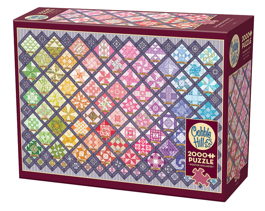 Cobble Hill 2000 Piece Jigsaw - Four Square Quilt Blocks