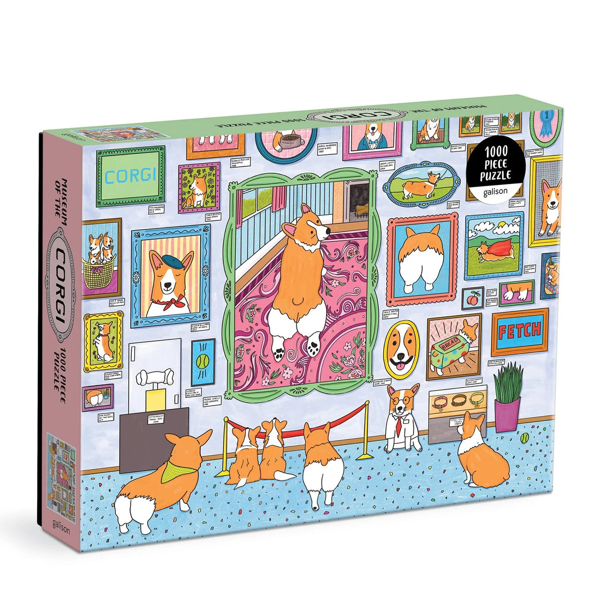 Galison Museum of The Corgi 1000 Piece Puzzle from Galison - 27 x 20 Jigsaw Puzzle, Fun and Colorful Artwork, Thick and Sturdy Pieces, for The Dog Lover in Your Life