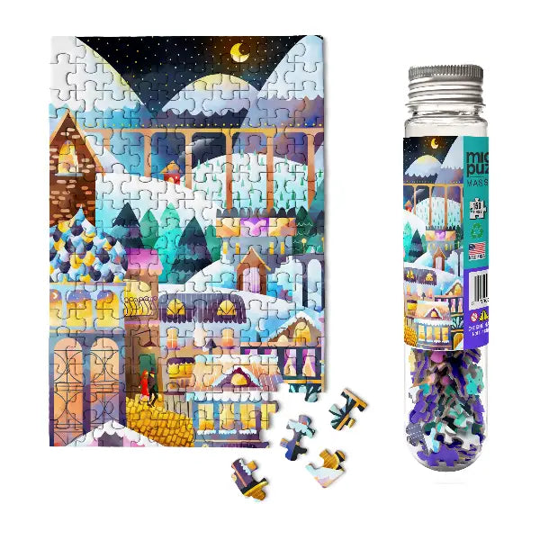 Micro Puzzles Mini 150 piece Jigsaw Puzzle- Alpine Village Holiday | MindConnect Australia