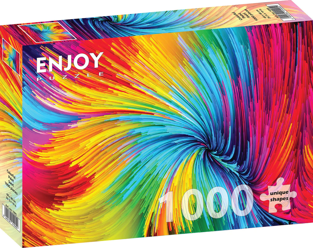 Enjoy 1000 Piece Puzzle Colorful Paint Swirl