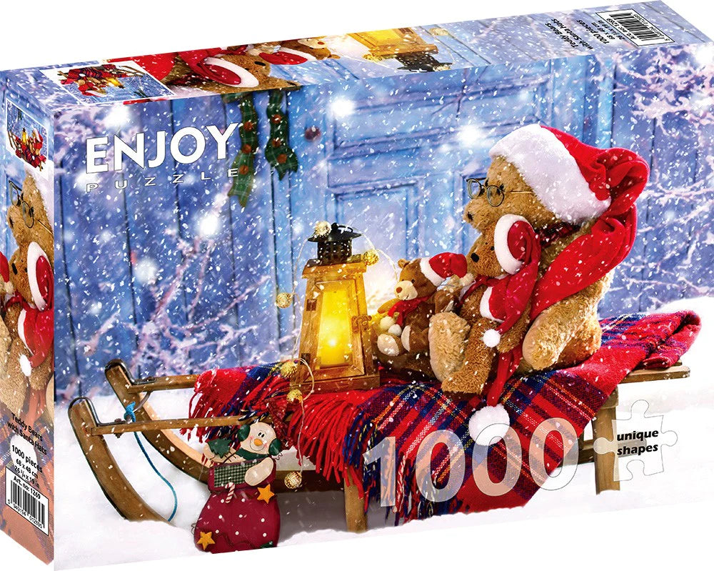 Enjoy 1000 Piece Puzzle Teddy Bears with Santa Hats