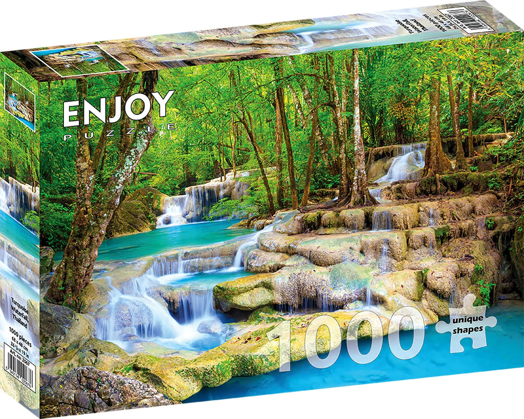 Enjoy 1000 Piece Puzzle Turquoise Waterfall, Thailand (2067)