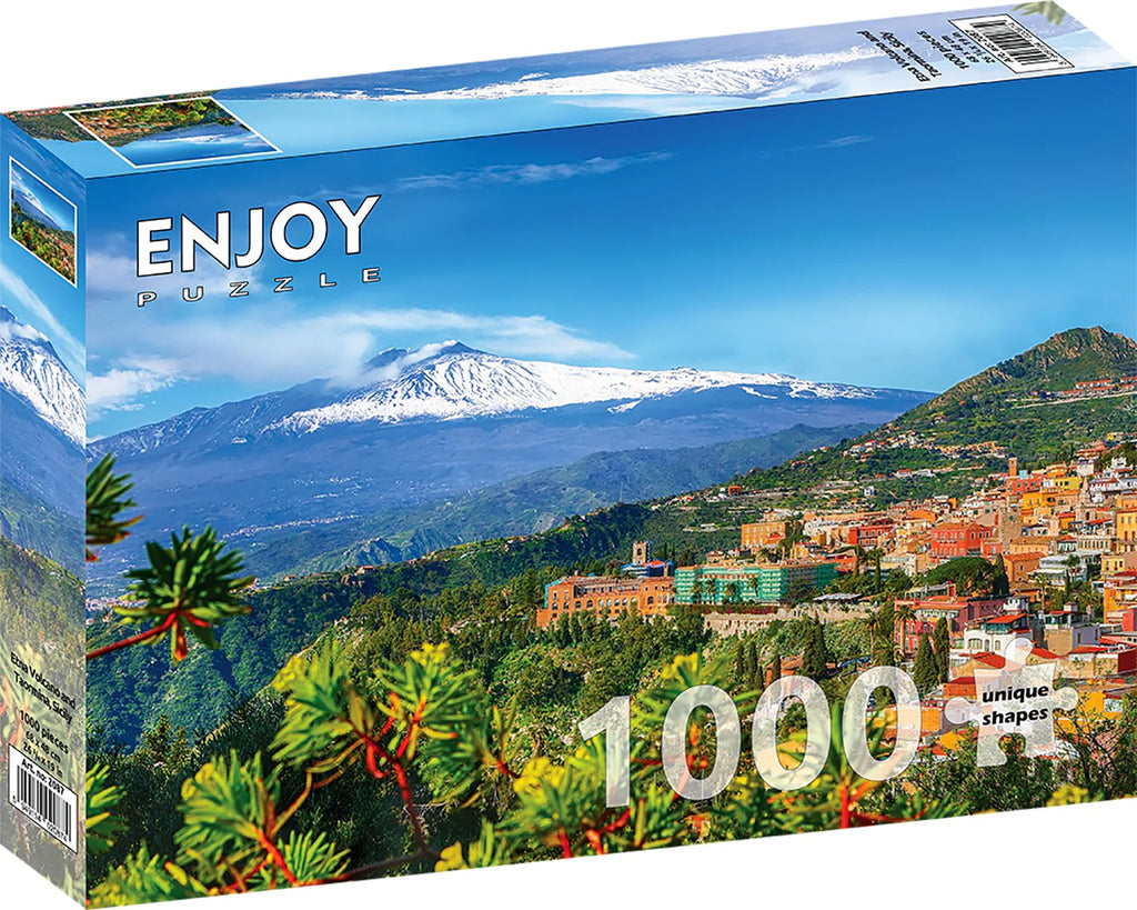 Enjoy 1000 Piece Puzzle Etna Volcano and Taormina, Sicily (2087)