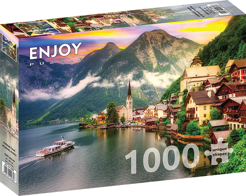 Enjoy 1000 Piece Puzzle Hallstatt Town at Sunset, Austria (2089)