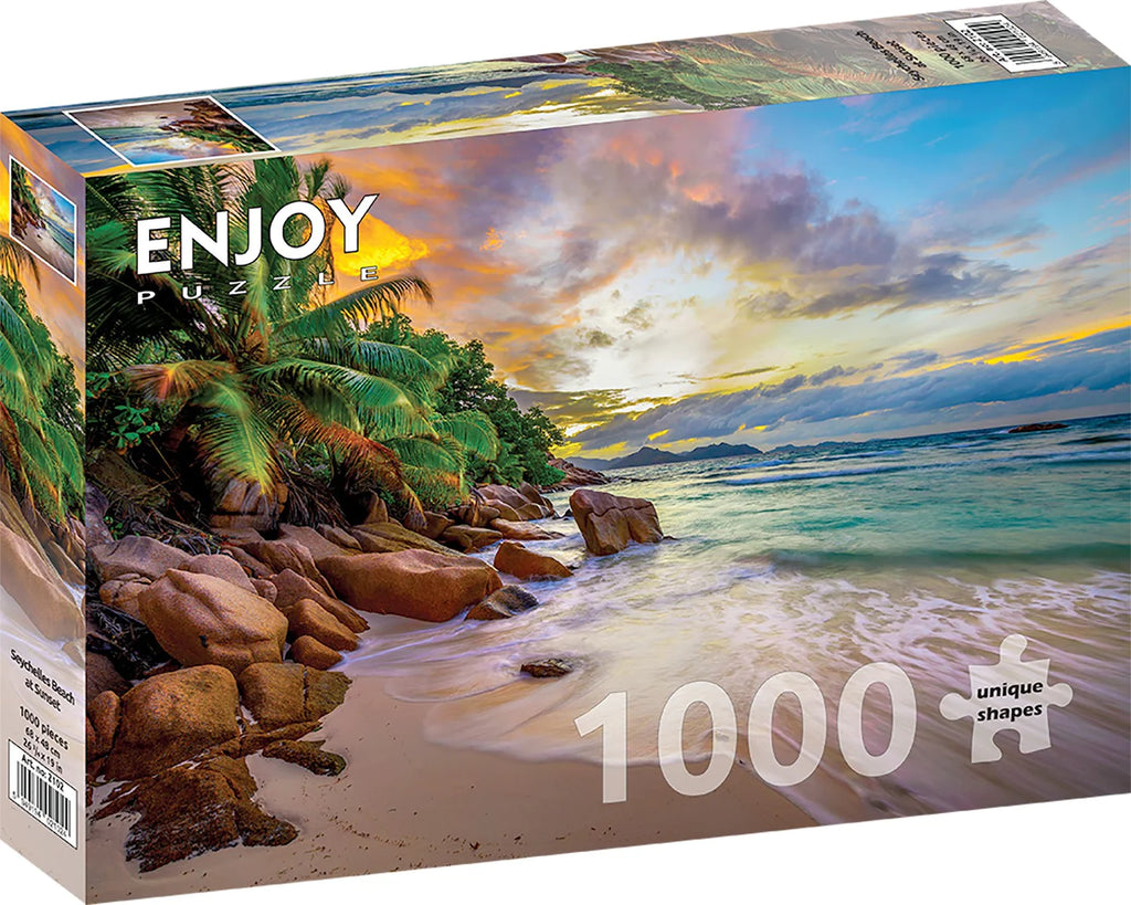 Enjoy 1000 Piece Puzzle Seychelles Beach at Sunset (2102)