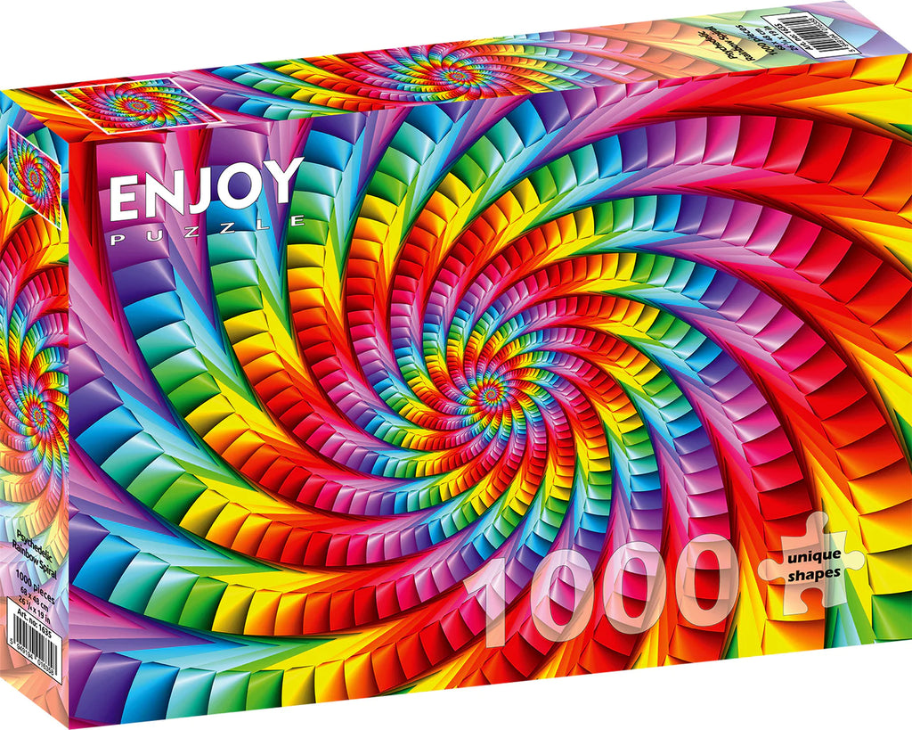 Enjoy 1000 Piece Puzzle Psychedelic Rainbow Spiral