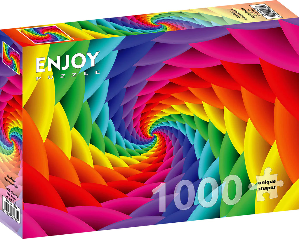 Enjoy 1000 Piece Puzzle Gradient Rainbow Swirl