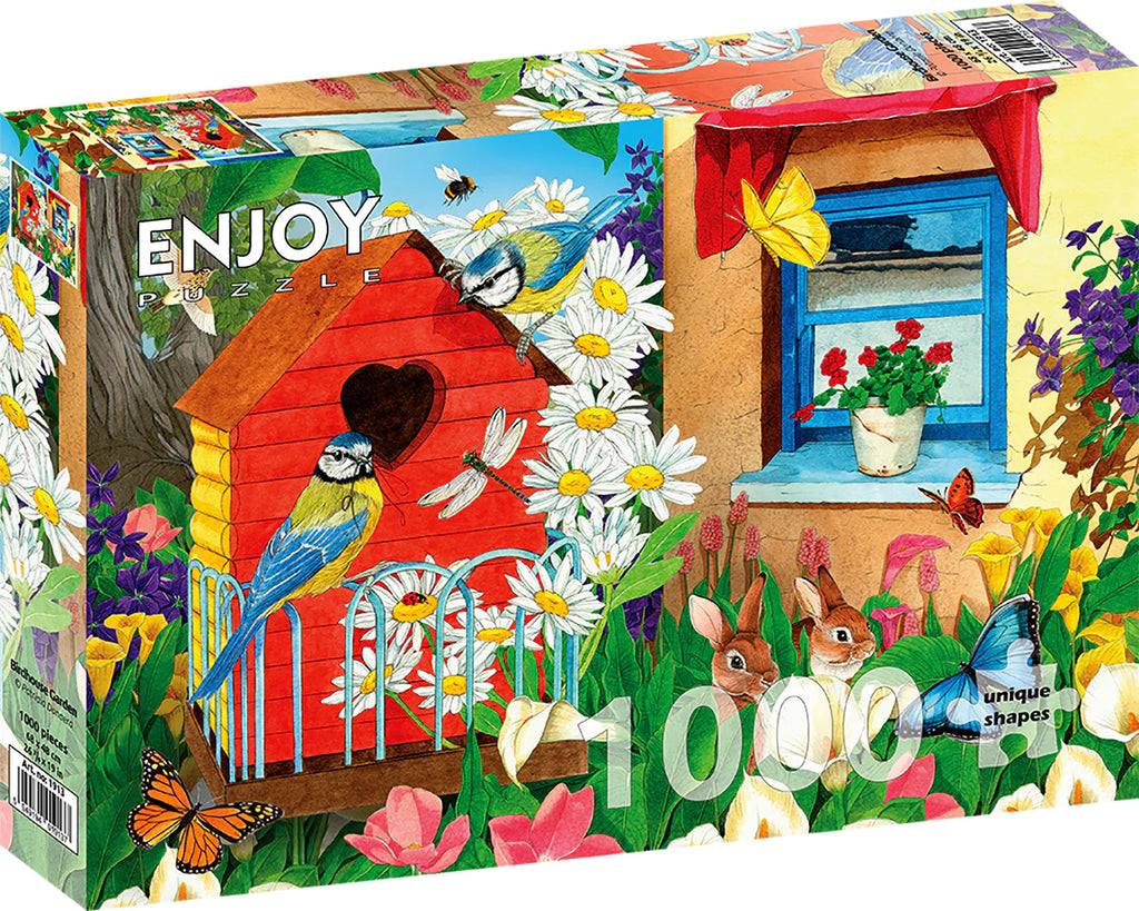 Enjoy 1000 Piece Puzzle Birdhouse Garden