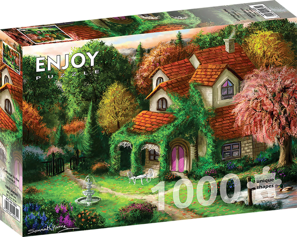 Enjoy 1000 Piece Puzzle Cottage in the Forrest