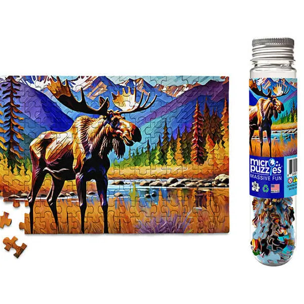 Micro Puzzles Mini 150 piece Jigsaw Puzzle- Colourful Moose | Mindconnect Australia