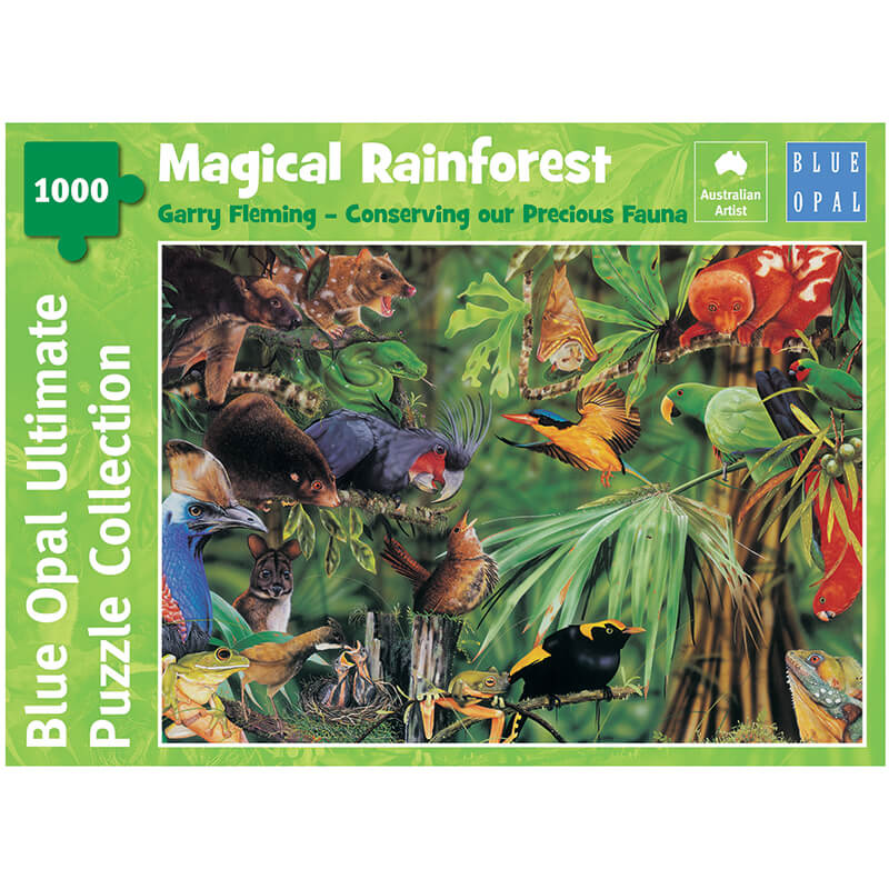 Blue Opal 1000 Piece Jigsaw Puzzle - Magical Rainforest Garry Flemming