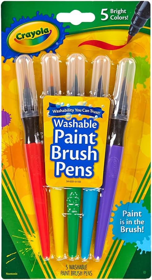 Crayola 5 Washable Paint Brush Pens Classic Colours