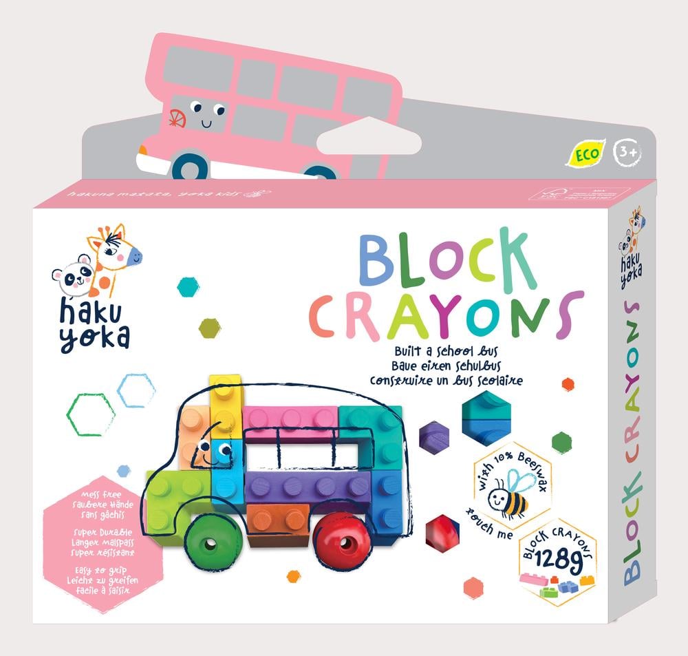 Haku Yoka Block Crayons - School Bus