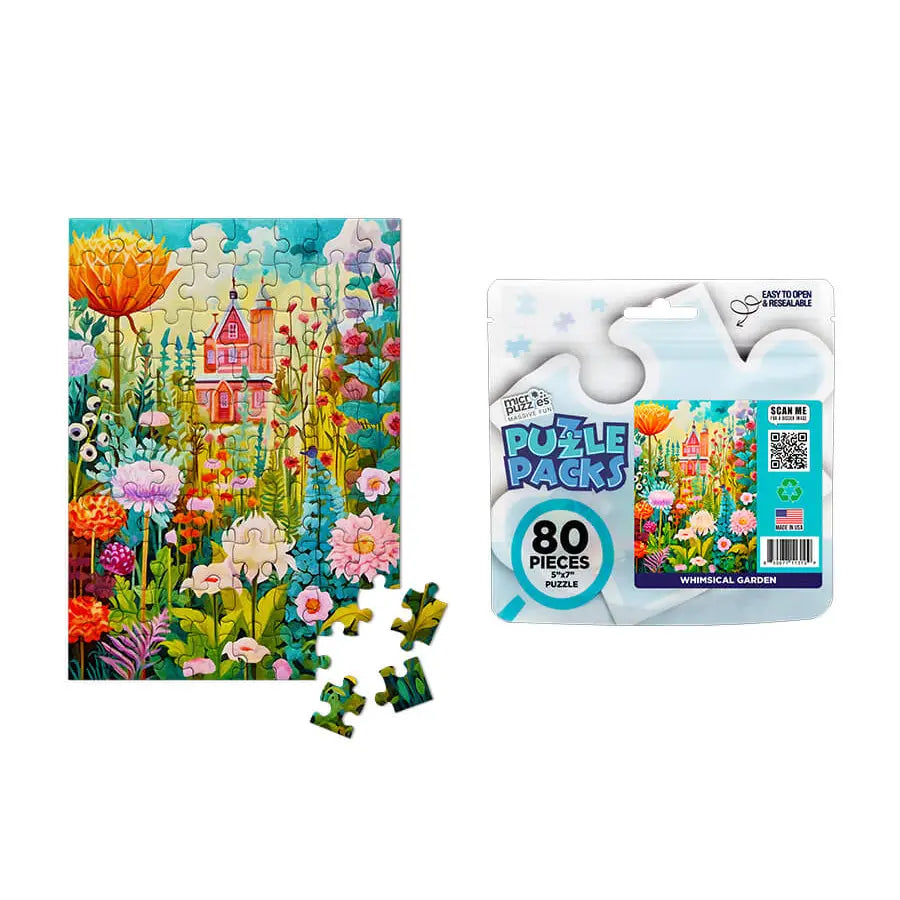 Micro Puzzles 80 Piece Jigsaw Puzzle - Puzzle Packs - Whimsical Garden ...