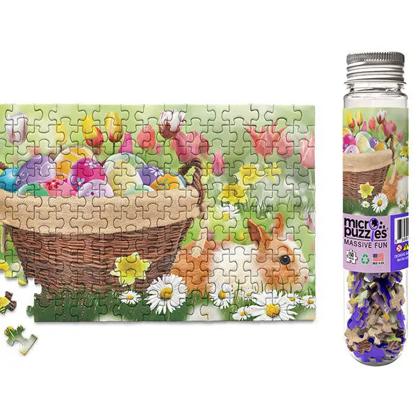 Micro Puzzles Mini Easter Spring Flowers Basket Bunny