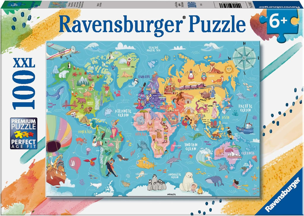 Ravensburger 100 XXL Pieces Jigsaw - Map of the World | MindConnect Australia Shop Online