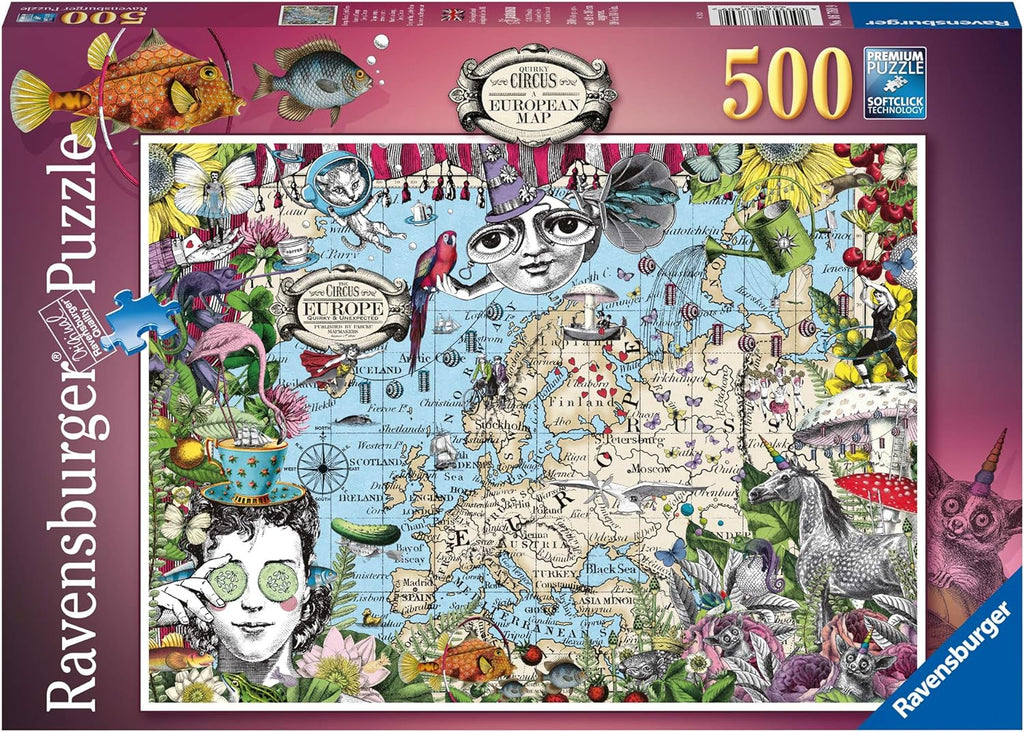 Ravensburger Jigsaw Puzzle 500 Piece - European Map Quirky Circus