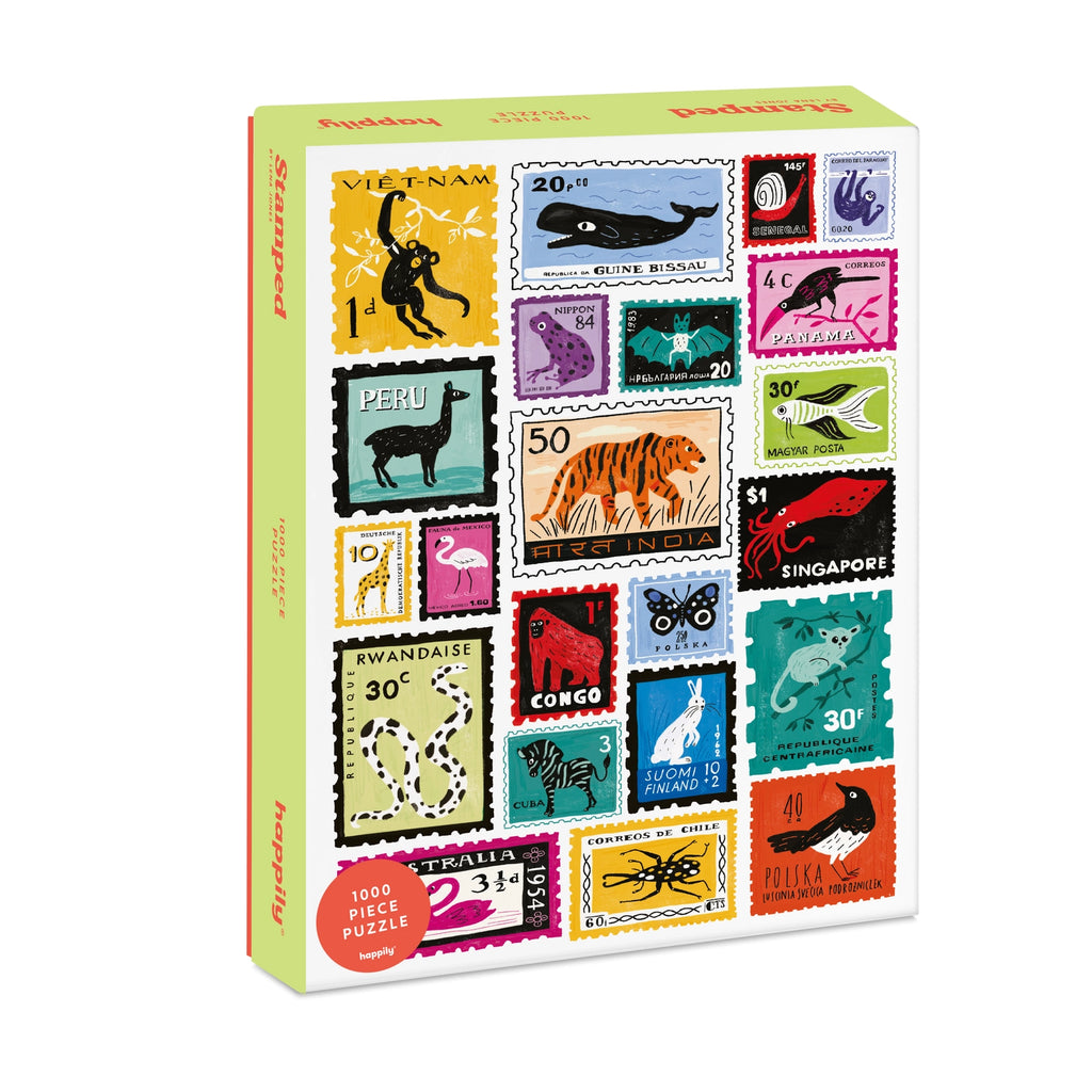 Happily 1000 Piece Jigsaw Puzzle - Animal Stamps