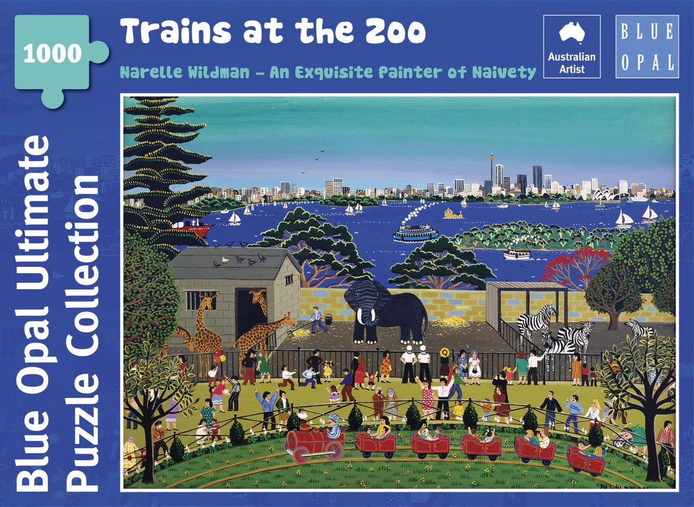 Blue Opal 1000 Piece Jigsaw Puzzle - Trains at the Zoo