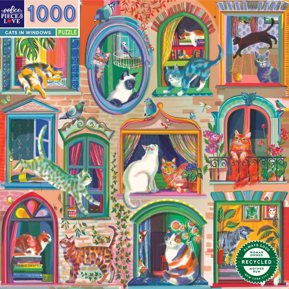 EeBoo 1000 Piece - Cats in Window