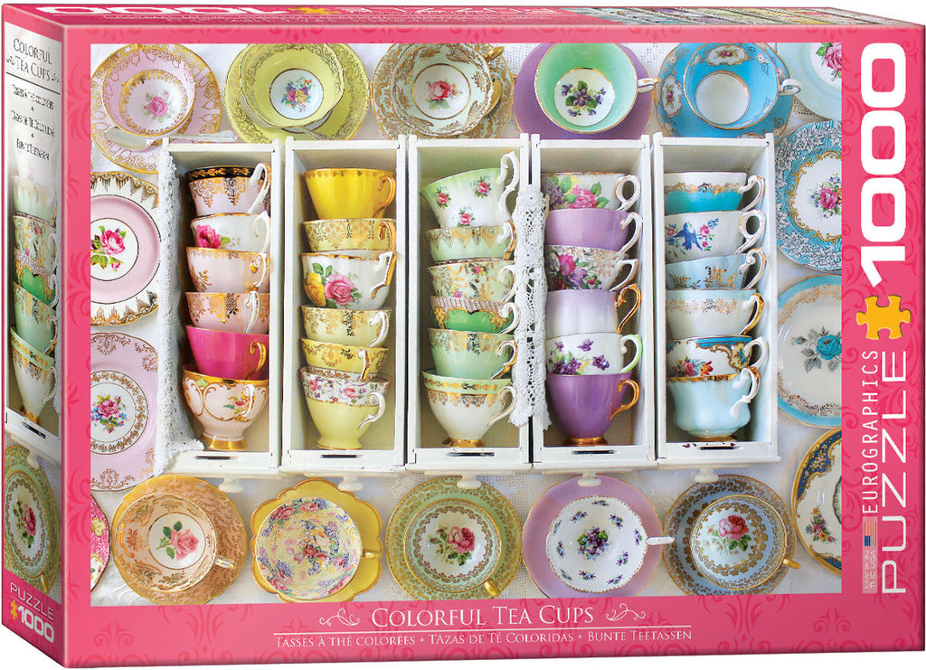 Eurographics 1000 Piece Jigsaw - Colourful Tea Cups