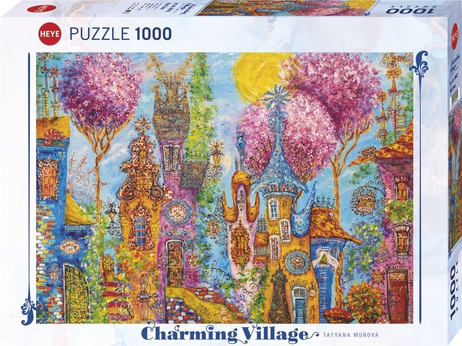 Heye 1000 Piece Jigsaw - Charming Village, Pink Trees
