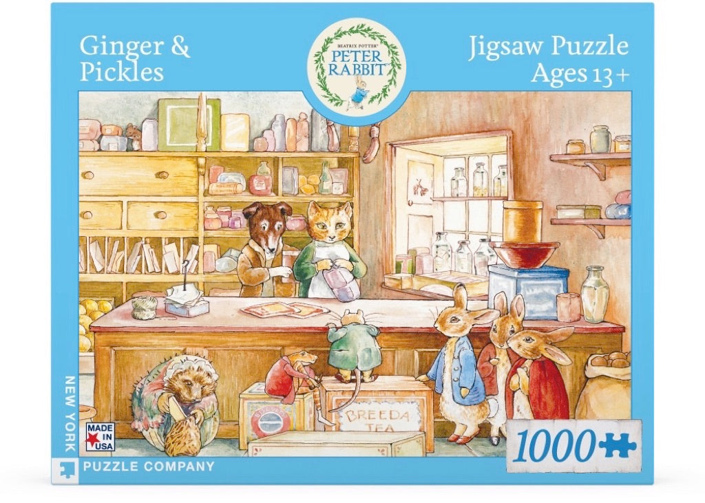 New York Puzzle Company 1000 Piece Jigsaw - Peter Rabbit - Ginger & Pickles