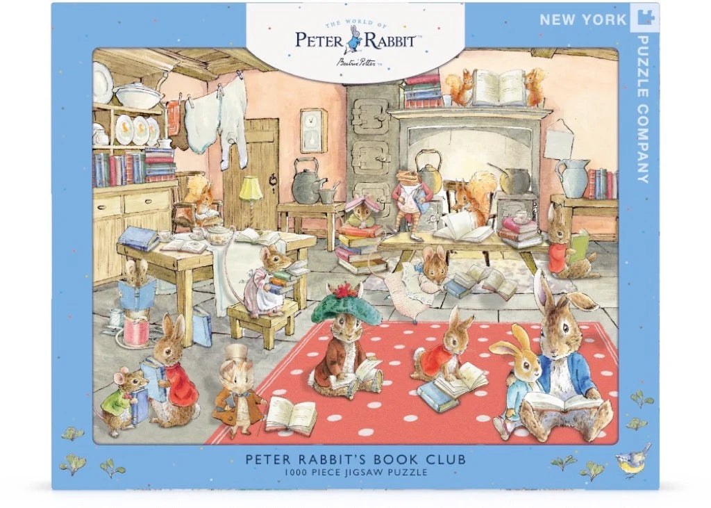 New York Puzzle Company 1000 Piece Jigsaw - Peter Rabbit Book Club