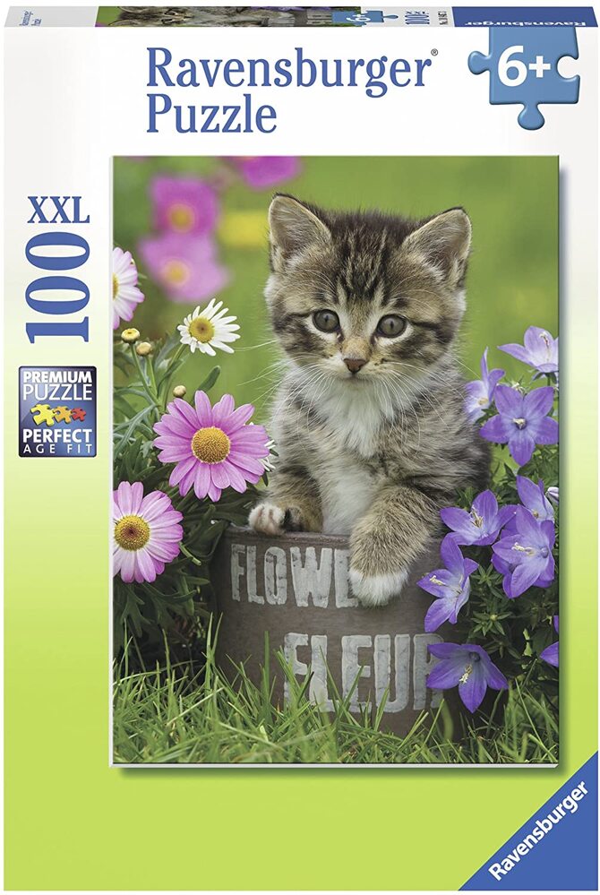 Ravensburger XXL 100 Piece Jigsaw - Kitten among the Flowers