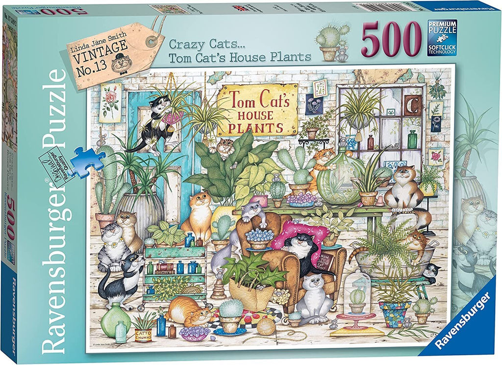 Ravensburger Jigsaw Puzzle 500 Piece - Crazy Cats Tom Cats House Plants
