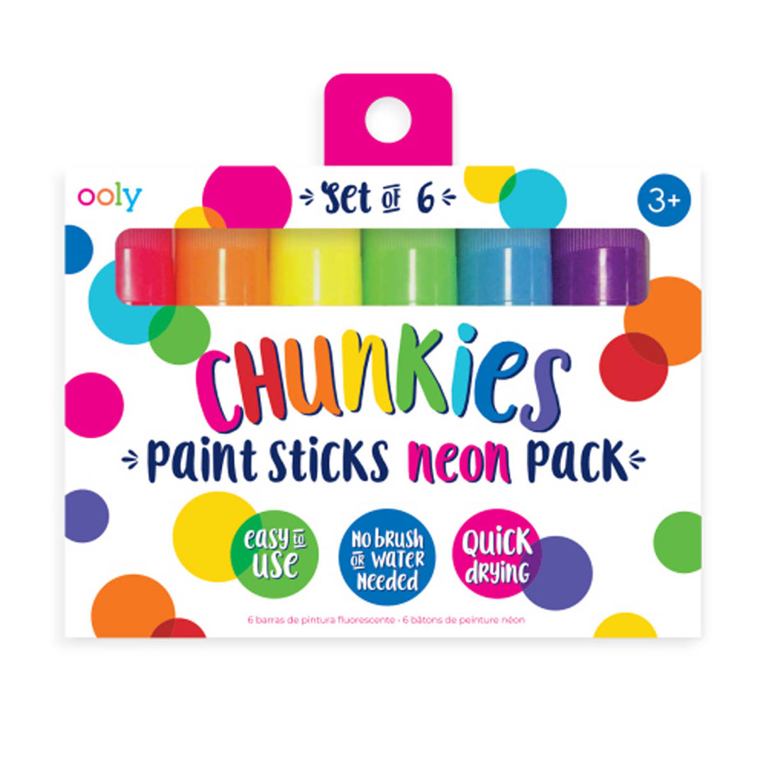 Chunky Neon Paint Sticks - 6 Pack