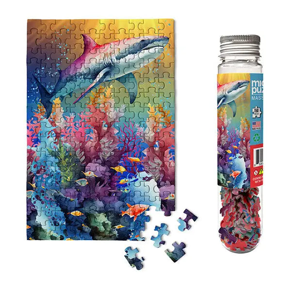 Micro Puzzles Mini 150 piece Jigsaw Puzzle- Shark Reef: Marine Life