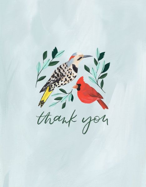 Greeting Card - Birds Thank You