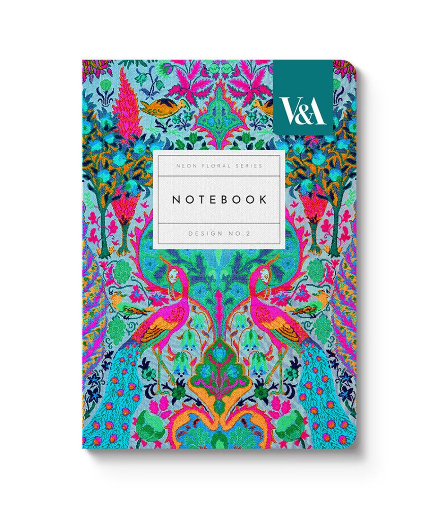 V&A A6 Textured Soft Cover Notebook-Neon Floral Peacock – Mindconnect ...