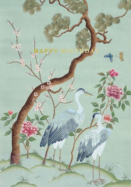 Greeting Foil Card - Heron Landscape