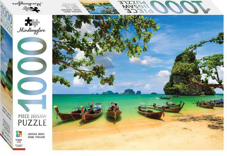 Mindbogglers 1000 Piece Jigsaw Longtail Boats Krabi Thailand