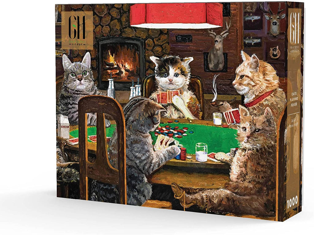 Grateful House 1000 Piece Jigsaw - Cats Playing Poker