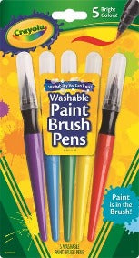Crayola 5 Washable Paint Brush Pens Classic Colours