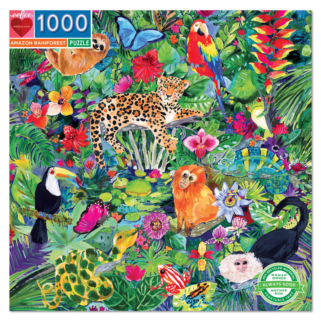 Eeboo Jigsaw Puzzle 1000 Piece- Amazon Rainforest