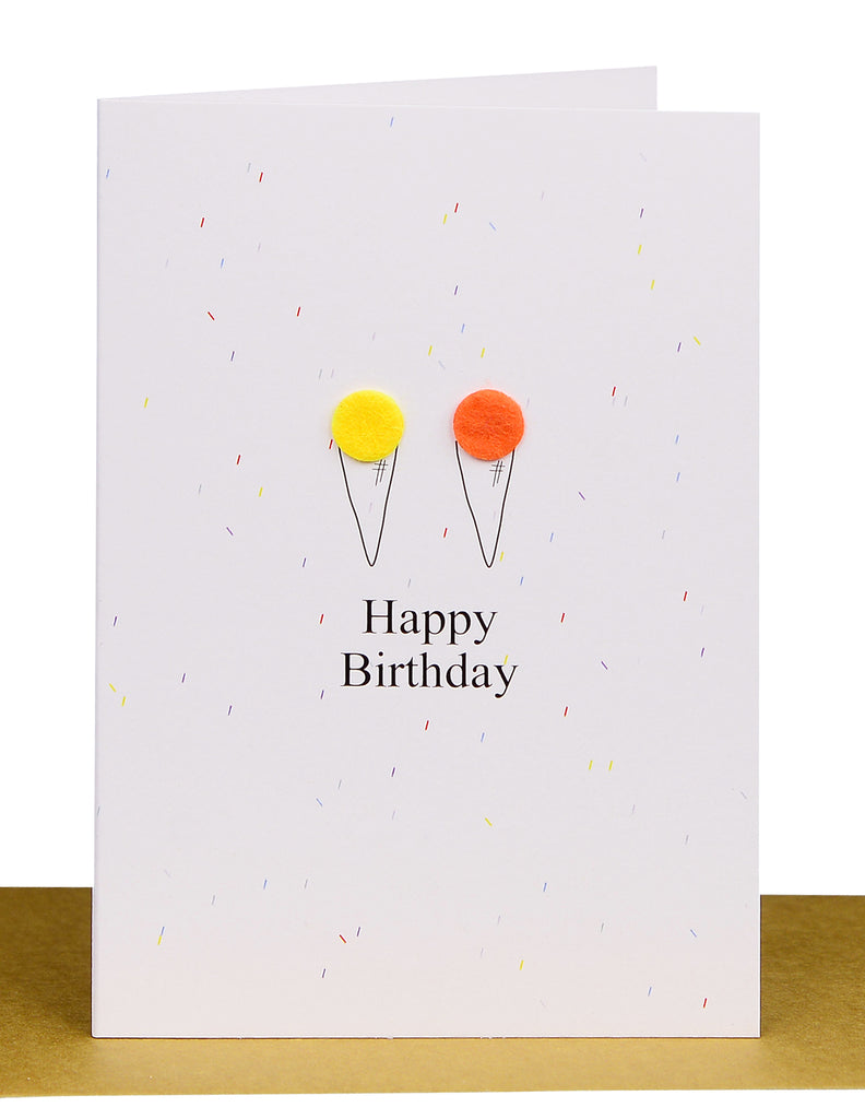Greeting Card Small- Happy Birthday with Coloured Felt Circles