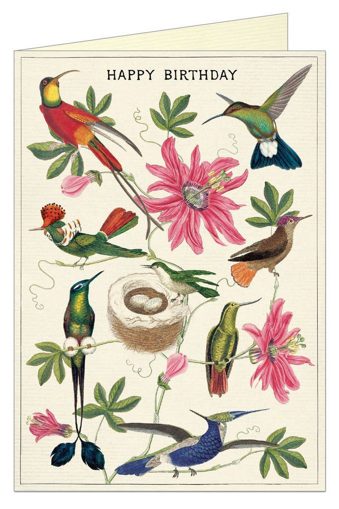 Greeting Card Cavallini and Co - Happy Birthday Hummingbird