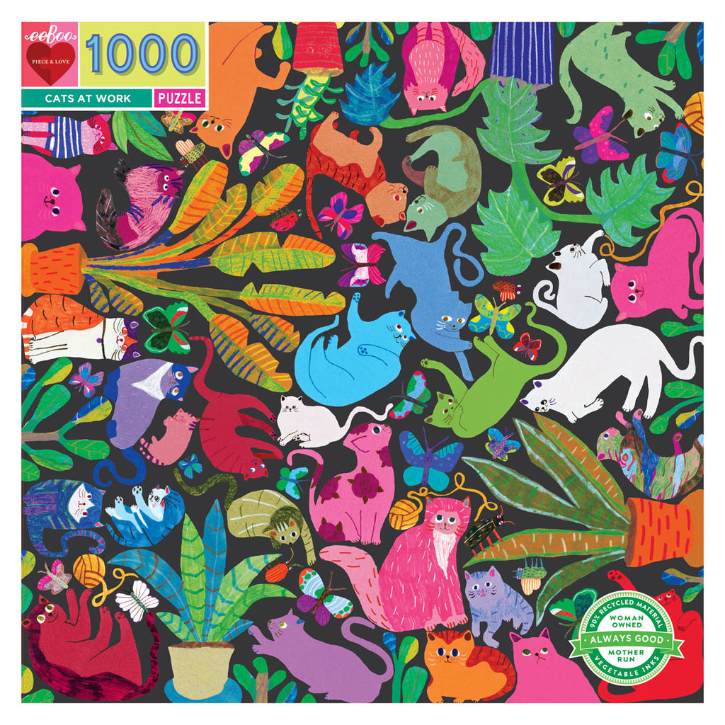 Eeboo 1000 Piece Jigsaw - Cats at Work