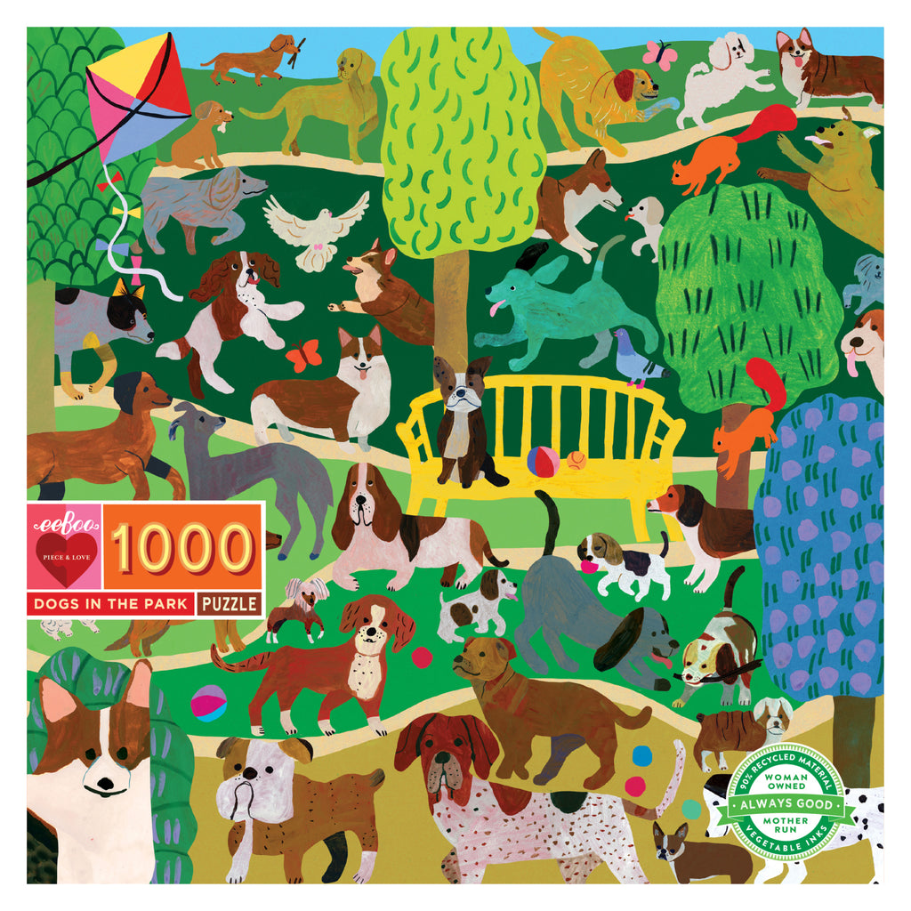 Eeboo 1000 Piece Jigsaw - Dogs in Park