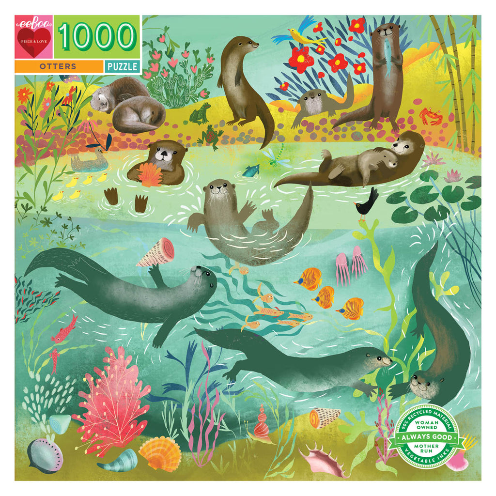 Eeboo 1000 Piece Jigsaw - Otters