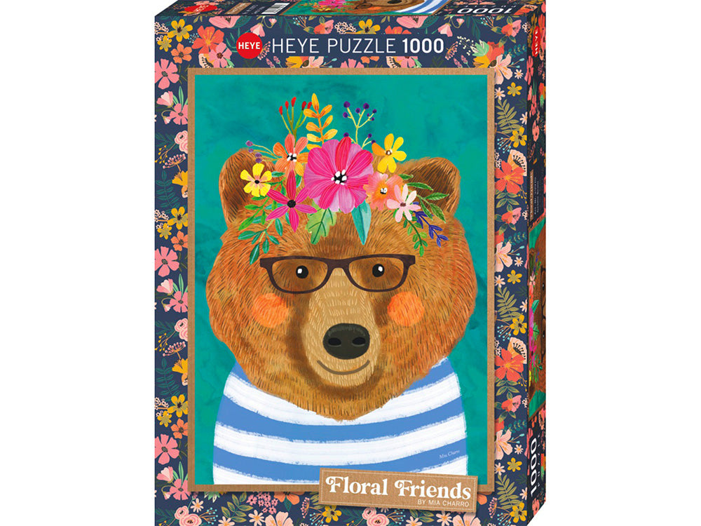 Heye 1000 Piece Jigsaw - Floral Friends, Gentle Bruin