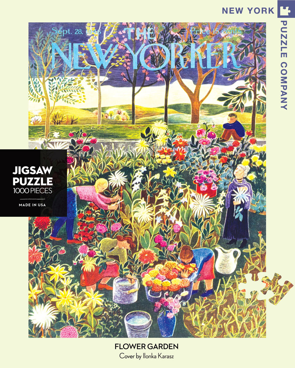 New York Puzzle Company 1000 Piece Jigsaw – Flower Garden