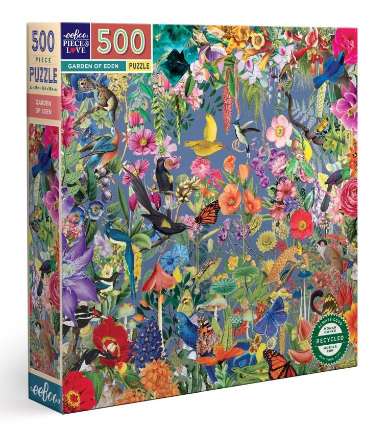 Eeboo Jigsaw Puzzle 500 Piece - Square Garden of Eden
