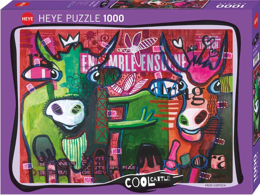 Heye Striped Cows - Cool Cattle 1000 Piece Jigsaw Puzzle
