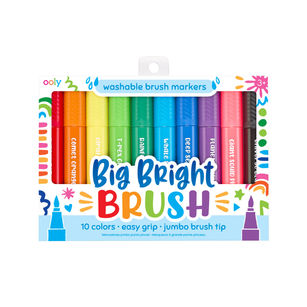 Ooly Big Bright Brush Washable Markers (10 Pack)
